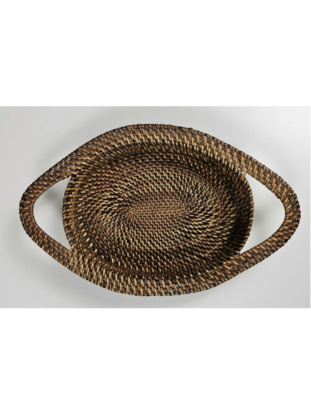 3 Tier Handwoven Rattan Basket Display Stand Tower Tabletop Kitchen Tray 11”